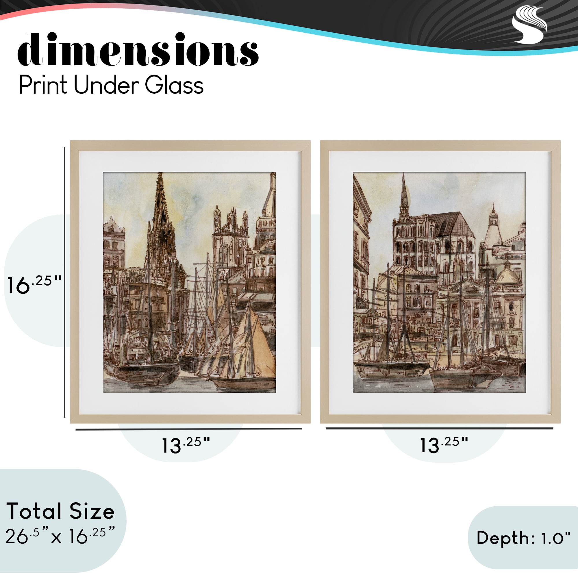 Stupell Industries Salted Remnants Pier 2 Piece Birch Framed Print Under Glass Set, design by Melissa Wang
