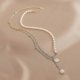 thumbnail image 4 of Natural Freshwater Pearl Necklace 14K Gold plated Beauty Head Multilayer Pearl Necklace Women's Fashion Trendy All-match Pendant---Product code 55892, 4 of 5