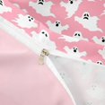thumbnail image 4 of Homewish Cute Halloween Ghost Duvet Cover Queen,Pink Spooky Print Queen Bedding,Pink Reversible,3 Pieces,1 Duvet Cover and 2 Pillowcases, 4 of 6