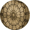 thumbnail image 1 of Ahgly Company Indoor Round Patterned Bakers Brown Area Rugs, 3' Round, 1 of 6