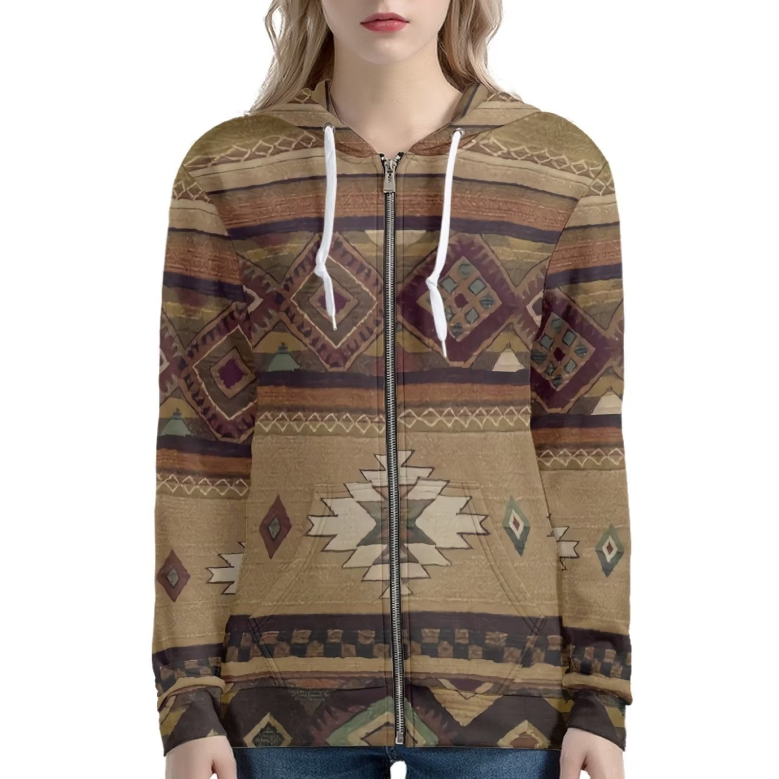 Renewold Fancy Abstract Geometric Graphic Sweatshirts Size XS Women's  Casual Oversized Sweatshirt Zip Up Hoodies Long Sleeve Jackets Outdoor  Tracking Tracksuit with Pocket US Native Aztec Tribal - Walmart.com