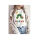 thumbnail image 1 of Women's Soft Blend Short Sleeve T-Shirt - Whimsical for CaTeRPiLLaR & Fruit Cartoon Print, Round Neck, Machine Washable, Lightweight & Breathable for Spring/Summer, everyday Tshirt | Playful, 1 of 6