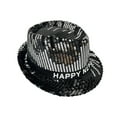 thumbnail image 2 of HNMKIU Festive Sequin Jazz Hat Happy Year Celebration Sequin Bucket Hat Party Accessories for Year’s Eve Women's Hats Silver,One Size, 2 of 3