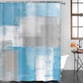 thumbnail image 2 of FMSHPON Grey Blue Gray 4 Piece Bathroom Set Shower Curtain Bath Rug Contour Mat and Toilet Lid Cover, 2 of 8