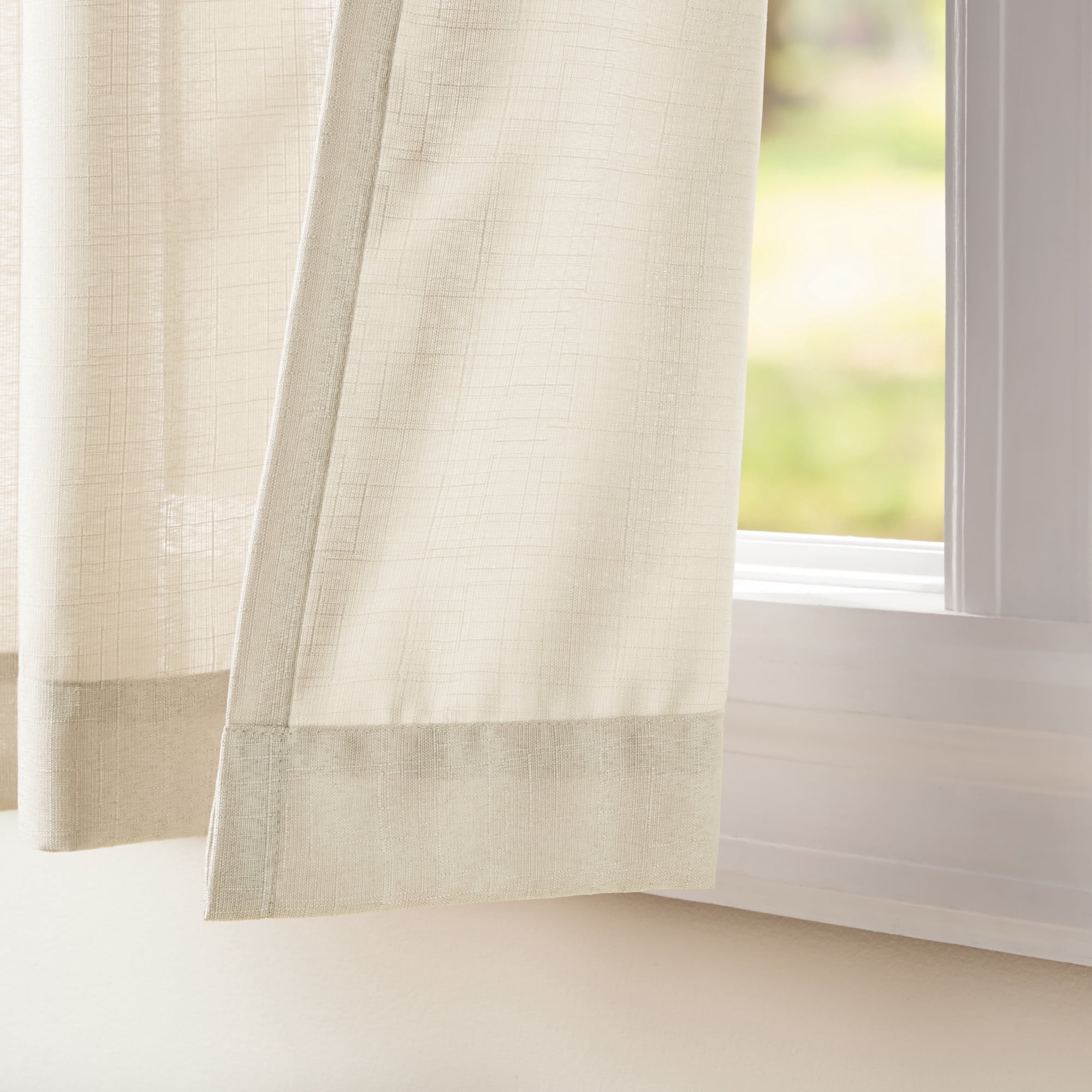 Exclusive Home Curtains Loha Linen Grommet Top Curtain Panel Pair, 54x63, Ivory