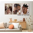 thumbnail image 2 of Hieng Black Girl Wall Art Framed Trendy Black Woman Decor Posters Abstract African American Canvas Prints Modern Black Women Painting Female Pictures for Bedroom Unframed, 2 of 6