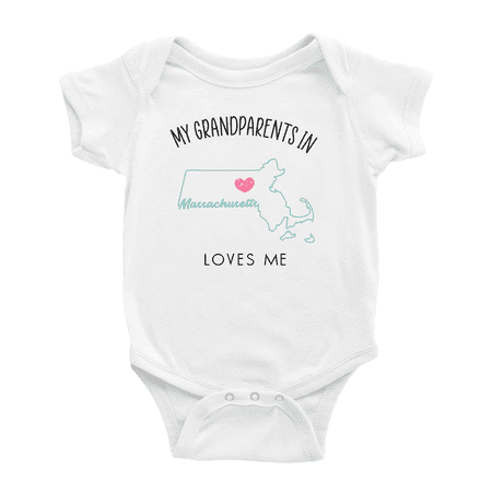 

My Grandparents In Massachusetts Loves Me Baby Bodysuits Unisex 6-12 Months