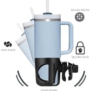 New Cup Keeper Compatible with Hydroflask, Stanley, Yeti, Owala. A Solid Super Secure Fit. 360 Degrees Rotatable. Anti-Shake Spill Resistant. (Black)