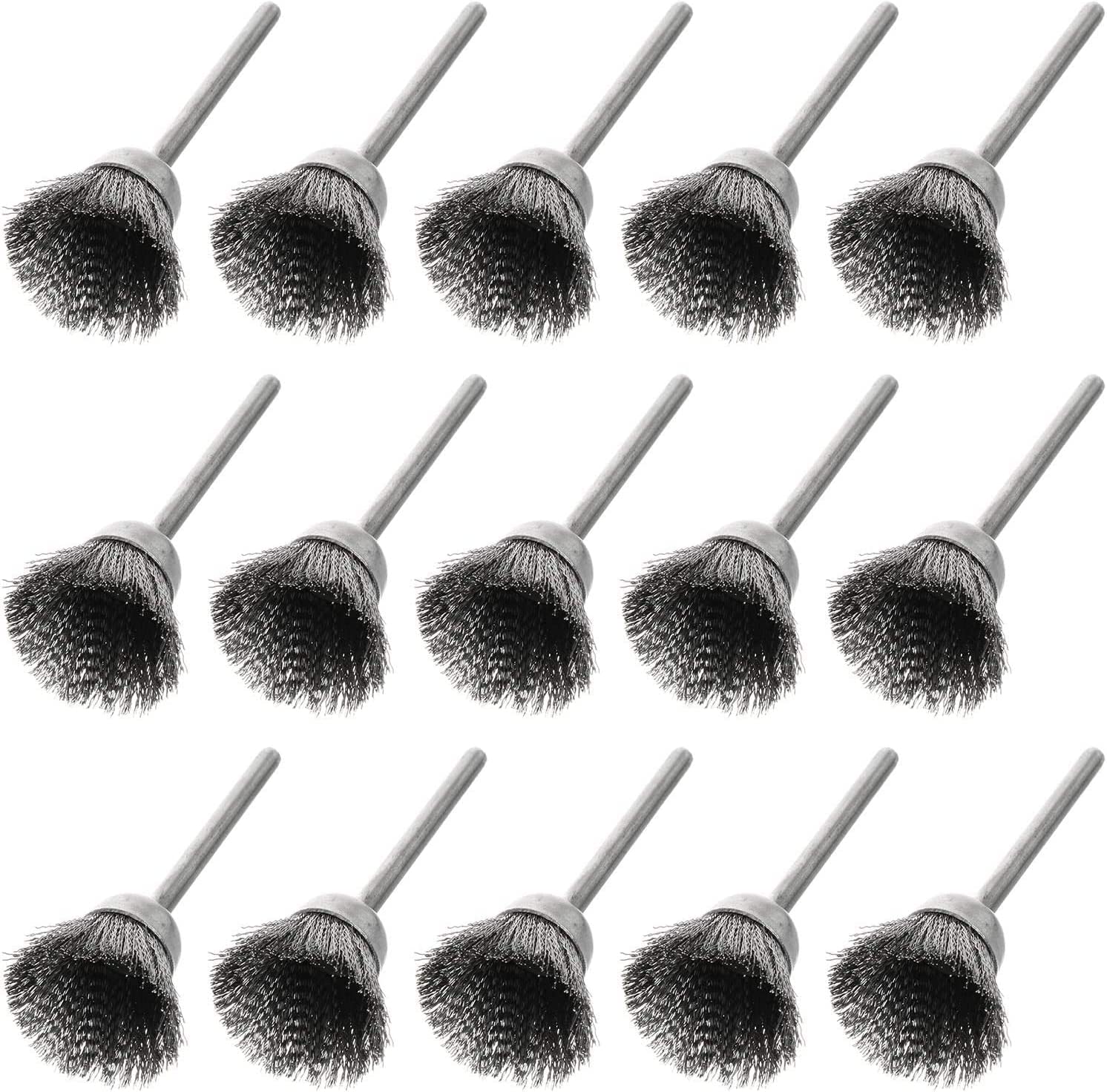 Wire Brush 15PCS Cup Shape 15mm End Brushes Stainless Steel Wire Brush