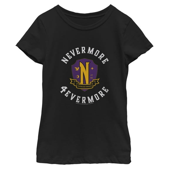Girls Wednesday Nevermore 4evermore T Shirt