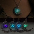 thumbnail image 3 of Grandest Birch Moon Glowing Turquoise Pendant Charm Jewelry Chain Necklace Halloween Gifts Copper + Glowing Turquoise Blue, 3 of 7