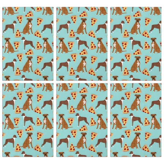 6 Pcs Funny Kitchen Towels,Boxer Dog Pitbull Terriers Dog and Pizza Microfiber Dish Towels,Kitchen Tea Towels,Kitchen Towel Set (18" X 26")