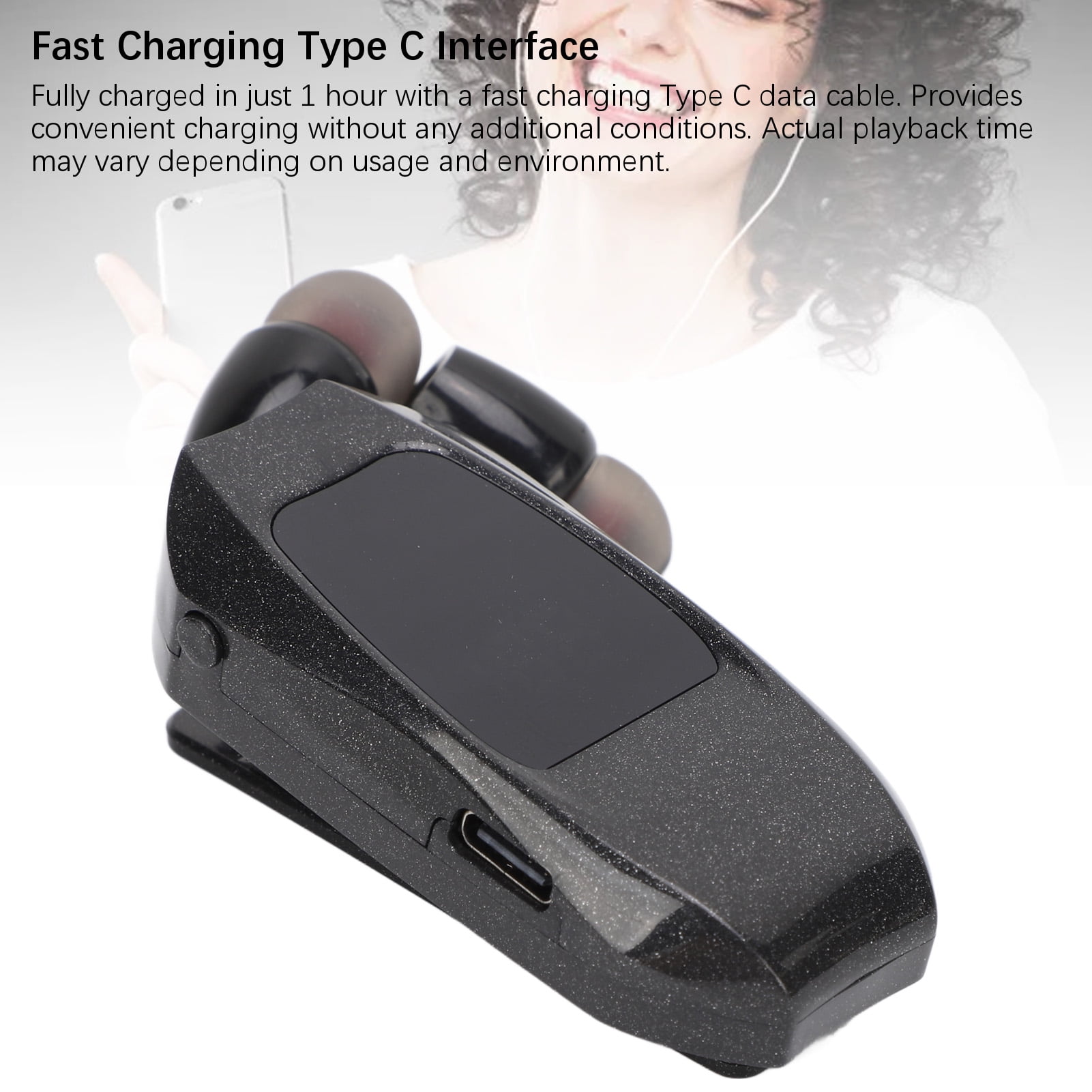 Retractable Headset, Headphone V5.2 Stereo Earpiece Business Headphones