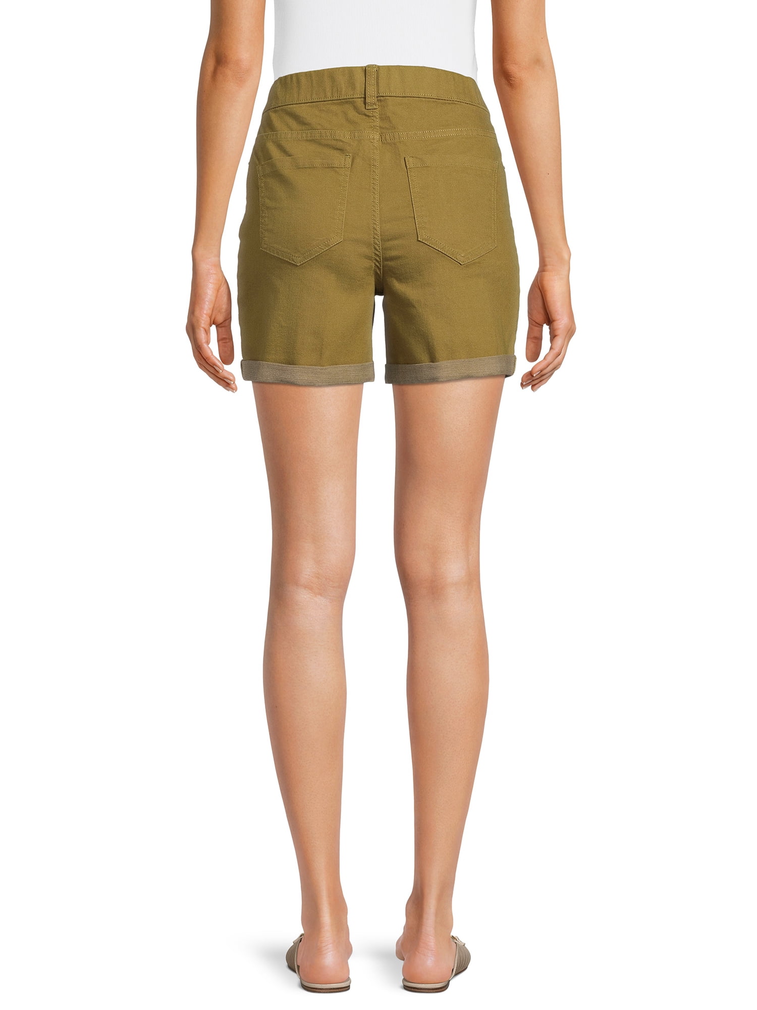 Time and Tru Women's Pull-On Denim Shorts, 5" Inseam, Sizes XS-XXL