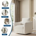 thumbnail image 6 of Mid-Century Modern Swivel Accent Chair, 360°Upholstered Armchair, Home Sofa with Track Arms for Living Room, Bedroom, Reading Room, Club Swivel Chair,Chenille Beige, 6 of 9