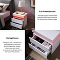 thumbnail image 6 of Hommpa Modern Bedside Table High Gloss Front 2 Drawers Nightstand Cabinet with LED for Bedroom White, 6 of 11