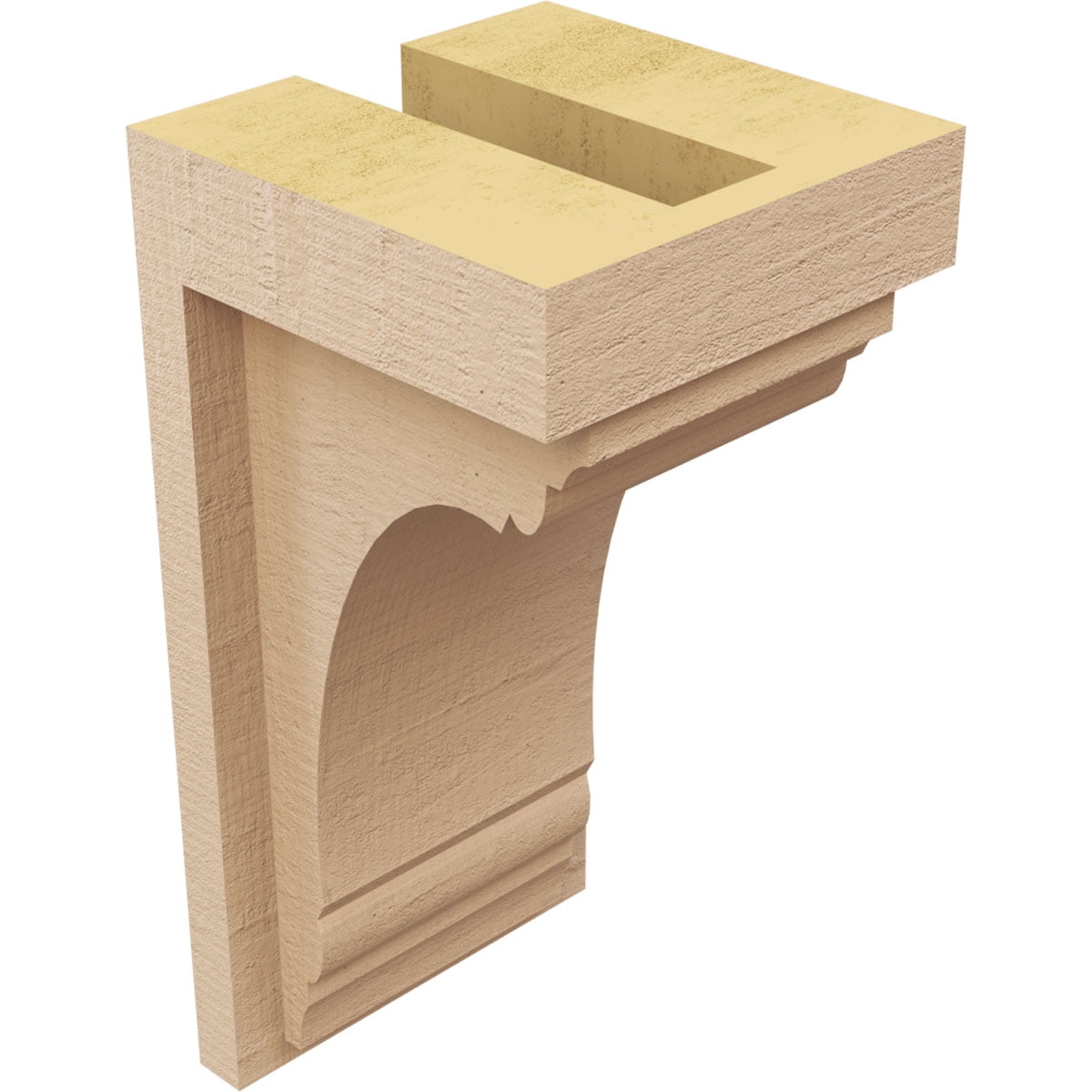 4"W x 4"D x 8"H Wide Warren Rough Cedar Woodgrain TimberThane Corbel, Primed Tan
