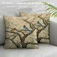 thumbnail image 3 of COMIO  Watercolor Sika Deer Blue Birds Retro Green Brown Background Fall Decorative Lumbar Throw Pillow Cover Case Home Living Room Bed Sofa Car, 3 of 5