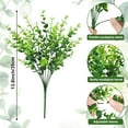 thumbnail image 2 of 12 Bundles Greenery Artificial Plants Outdoors, Eucalyptus Stems UV Resistant Fake Foliage Plants Faux Boxwood Shrubs Indoor Decorations Artificial Flowers for Garden Pot Porch Fence Hanging Planter, 2 of 8