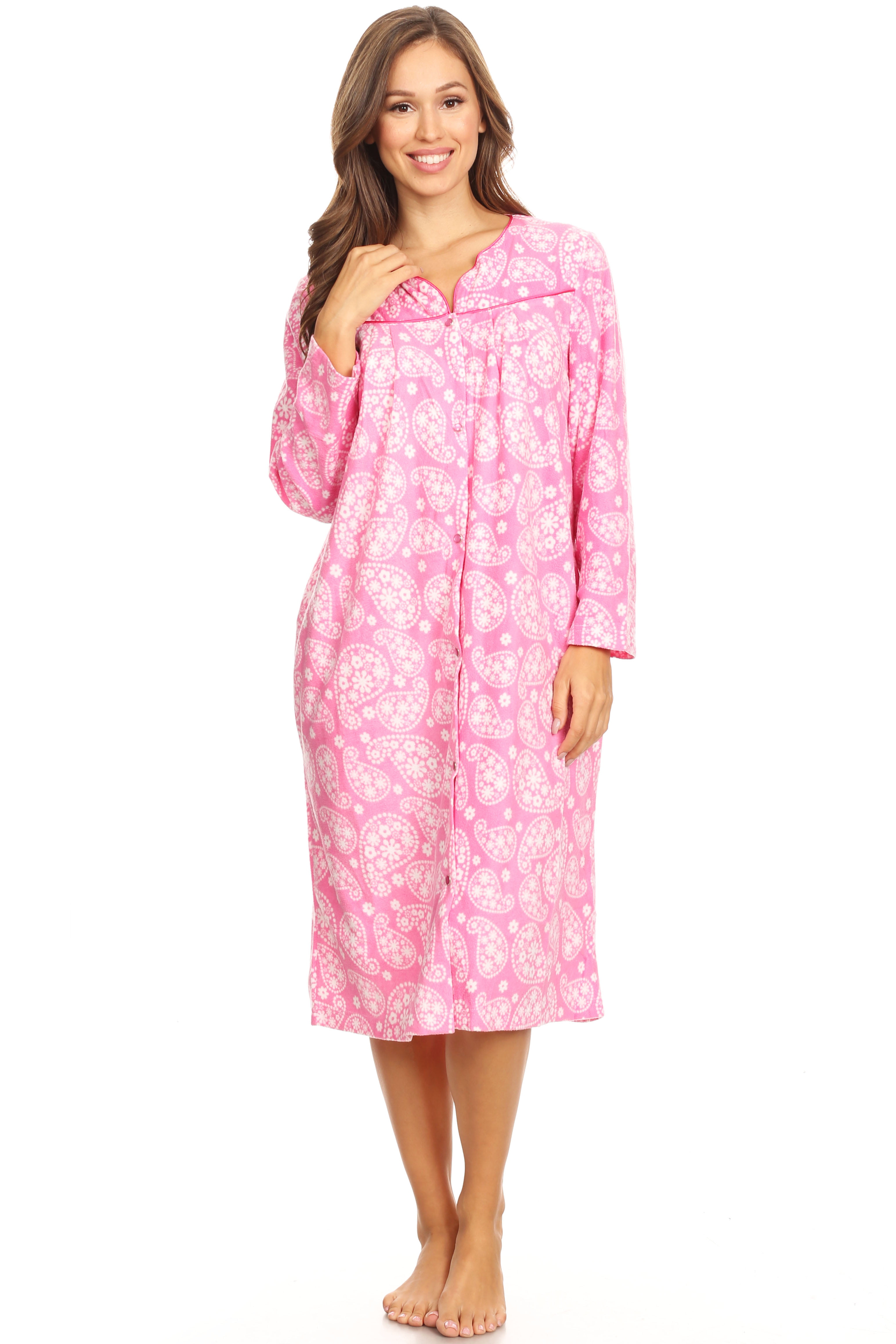 Lati Fashion - 4045 Fleece Womens Nightgown Sleepwear Pajamas Woman ...