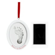 Angle View: Pearhead Babyprints Handprint or Footprint Double-Sided Photo Ornament with Clean Touch Ink Pad, Perfect Holiday Gift for Baby's First Christmas