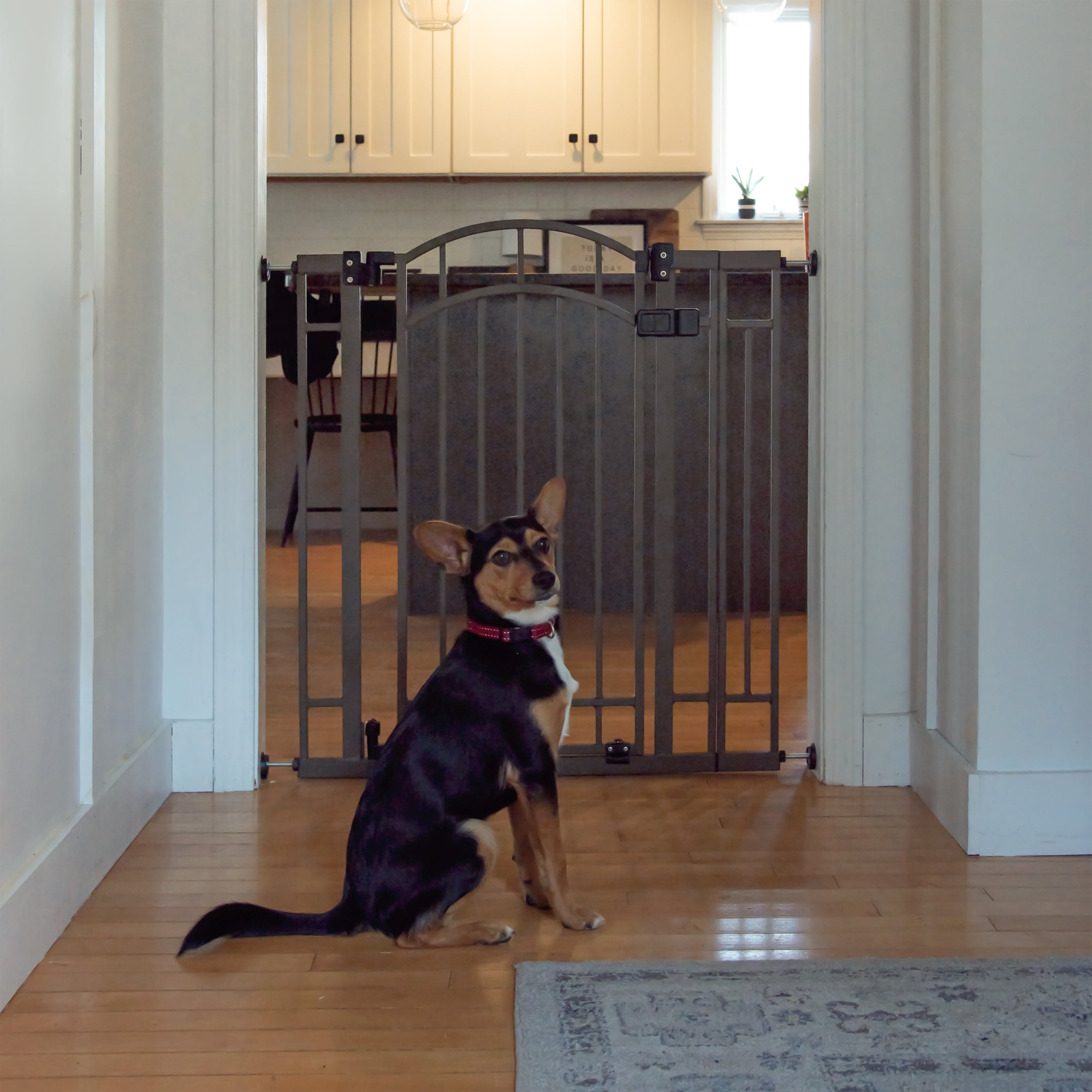 Summer Infant Multi-Use Decorative Extra Tall Safety Pet & Baby Gate, 28' Wide, 36' Height, Pressure / Hardware Mounted, Install on Wall / Banister in Doorway / Stairway, Auto Close Door-Bronze