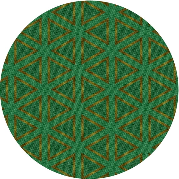 Ahgly Company Indoor Round Patterned Army Green Area Rugs, 5' Round