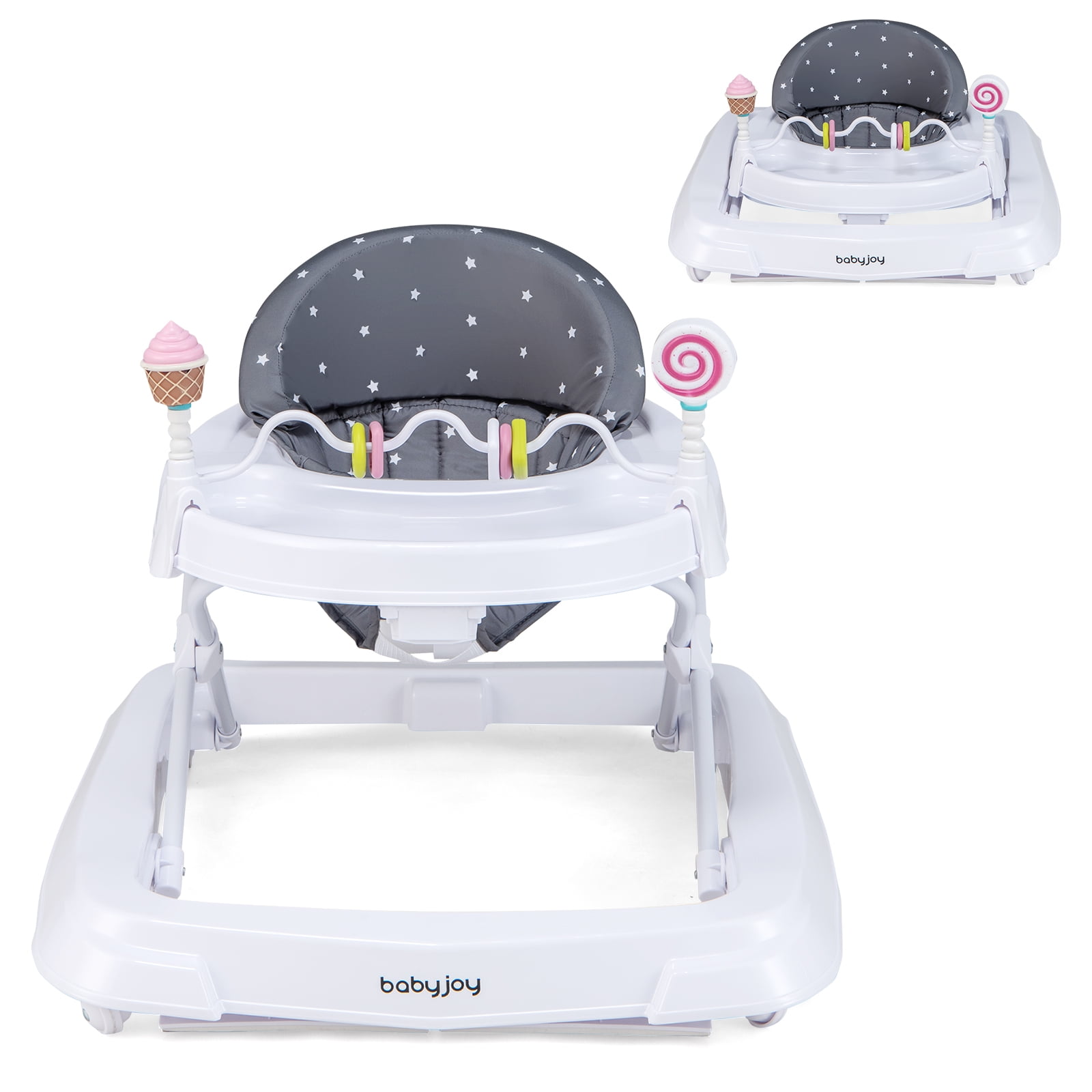 Infans Foldable Baby Activity Walker w/ Adjustable Height& Detachable