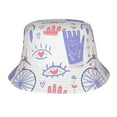 thumbnail image 1 of ZICANCN Cartoon Hand Boho Moon Bucket Hat, Unisex Print Double-Side-Wear Bucket Hat for Golf Fishing Beach Outdoor, 1 of 5