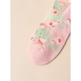 thumbnail image 5 of CHUNTIAN Women's 4 Pairs Sheer Mesh Flower Patterned Thin Casual Crew Socks Transparent Cute Summer Socks, 5 of 8