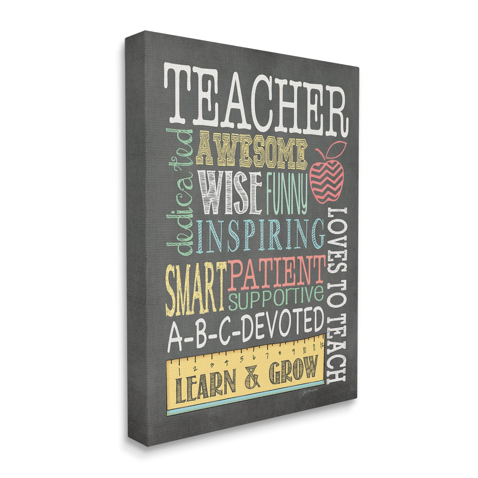 Stupell Inspiring Teacher Appreciation List Inspirational Painting Gallery Wrapped Canvas Print Wall Art