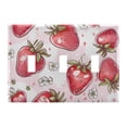 thumbnail image 2 of Dailycode Light Switch Plate Covers 2 Gang Wall Plate Plastics Outlet Covers for Kitchen Home Office Decor Pink Strawberry White Flowers, 2 of 8