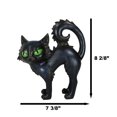 thumbnail image 3 of Witchcraft Mystical Curling Black Cat Green Eyes Standing Halloween Figurine, 3 of 8