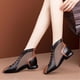 thumbnail image 5 of Amzcrzy Zapatos de mujer,Zapatos de mujer,Zapatillas de mujer, Sandalias de tacón bajo con punta cuadrada pequeña para mujer, botas de piel sintética con cordones y tubo corto. Sandalias Mujer Zapati, 5 of 6