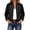 Black-#q005, variant on Women's Denim Jacket Long Sleeve Stand Collar Decorative Button Coat Fall Vintage Lightweight Gothic Cropped Jean Jacket,Dark Blue L