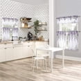 thumbnail image 5 of Watercolor Lilac Flower Kitchen Valances Set Tier Curtains,Rustic Farmhouse Spring Garden Floral Lilac 3 Piece Set Rod Pocket Window Drapes for Bedroom,1 Valance(54"x18")+2 Tiers(27.5W x24L), 5 of 5