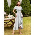 thumbnail image 5 of AURA Plus Size Women Sequin Formal Party Dress Flutter Short Sleeve Wedding Cocktail Long Evening Dress, 5 of 7