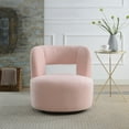 thumbnail image 2 of New Swivel Barrel Chair with Soft Teddy Fabric, Comfy Round Accent Chair for Living Room.Upholstered Performance Fabric for Living Room Bedroom Reading Waitingroom,1 PC,Teddy Light Pink, 2 of 8