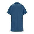 thumbnail image 6 of Zpanxa Women's Solid Shirt Dress with Pockets Short Sleeve Lapel Collar Casual Belted Dress, 6 of 7