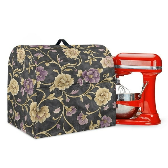 ZIATUBLES Kitchen Mixer Cover Dust Proof Appliance Cover with Adjustable Drawstring Washable Decor Accessories for 4.5-5 Quart Standing Mixer, Retro Flower