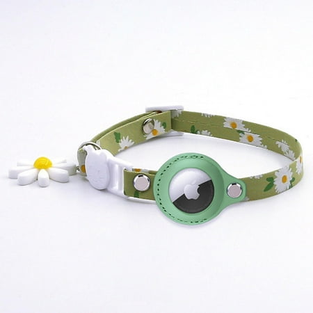 Airtag Cat Collar, Pu Leather Cat Collar With Waterproof Airtag Holder