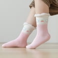 thumbnail image 4 of Girls Socks Autumn And Winter Fresh Cartoon Cute Pink Bubble Rabbit Thickened Warm Comfortable, 4 of 8