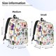 thumbnail image 2 of Disketp Alpaca Flower print Canvas Backpack Lightweight Travel Daypack Student Rucksack Laptop Backpack-, 2 of 5