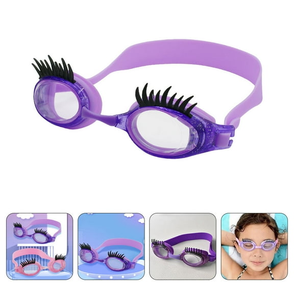FRCOLOR  Swim Goggles for Kids Swimming Cartoon Youth Child Toddler Purple