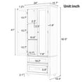 thumbnail image 2 of Tall Storage Cabinet, Storage Cabinet with 2 Drawers and 3 Tier Adjustable Shelves, Pantry Storage Cabinet for Bathroom, Dining Living Room, White, 2 of 9