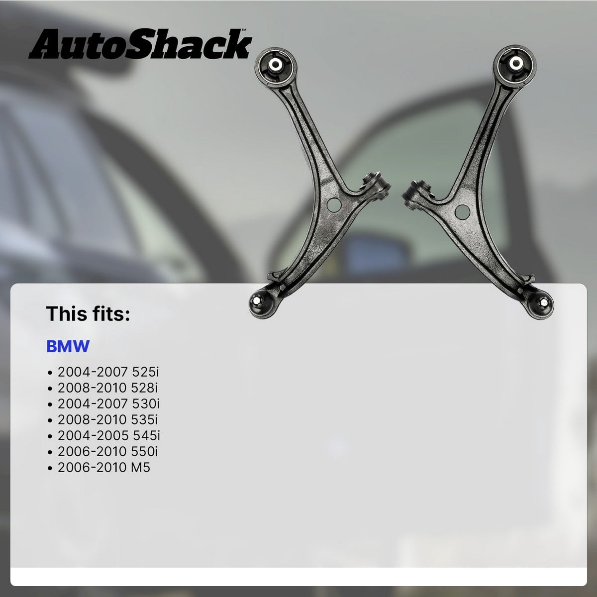 AutoShack Front Left Lower Forward Control Arm and Ball Joint with Bushings for BMW, 528i 2008-2010 530i 2004-2007 M5 2006-2010, RWD L6 3.0L V10 5.0L