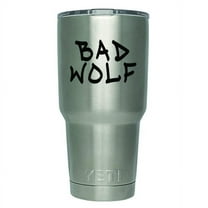 2-Pack Dr Who Inspired Bad Wolf Decal Sticker (DECAL ONLY CUP NOT INCLUDED) | 3-Inches | Black Vinyl Decal | Yeti RTIC Orca Ozark Trail Tumbler Decal