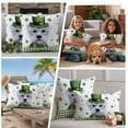 thumbnail image 5 of St. Patrick's Day Outdoor Waterproof Pillow Covers, Cute Puppy Shamrock Hat Dog Green Plaid Decorative Rectangle Throw Pillowcase Sofa Cushion Sham for Patio/Couch/Chair, 20"x12" 2 Pack, 5 of 8