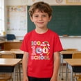 thumbnail image 2 of Riecok Girls Boys T Shirts 100th Day of School Crewneck Celebration Tees Funny Colorful Printed Short Sleeve Tops, 2 of 8