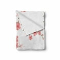 thumbnail image 2 of Floral Soft Flannel Fleece Blanket, Cherry Blossom April Springtime Romantic Feminine Illustration Artwork Soft Colors, Cozy Plush for Indoor and Outdoor Use, 70" x 90", Pink Green, by Ambesonne, 2 of 6